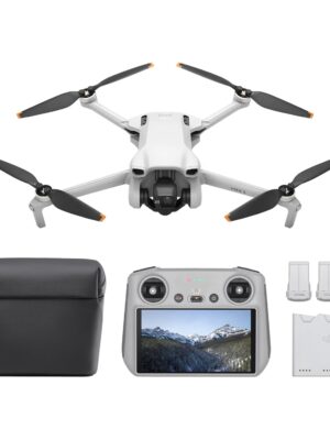 DJI Mini 3 Fly More Combo (DJI RC), Drones with Camera for Adults 4K, 3 Batteries for 114-min Flight Time, Vertical Shooting, 32800ft (10km) Video Transmission, Lightweight Mini Drone for Beginners
