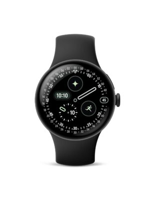 Google Pixel Watch 4 (45mm) - Android - 2 Years of Data -Heart Rate,Sleep & Fitness Tracking - 40hr Battery - Matte Black Aluminum Case - Obsidian Active Band - LTE (2025) -Google Pixel Watch app