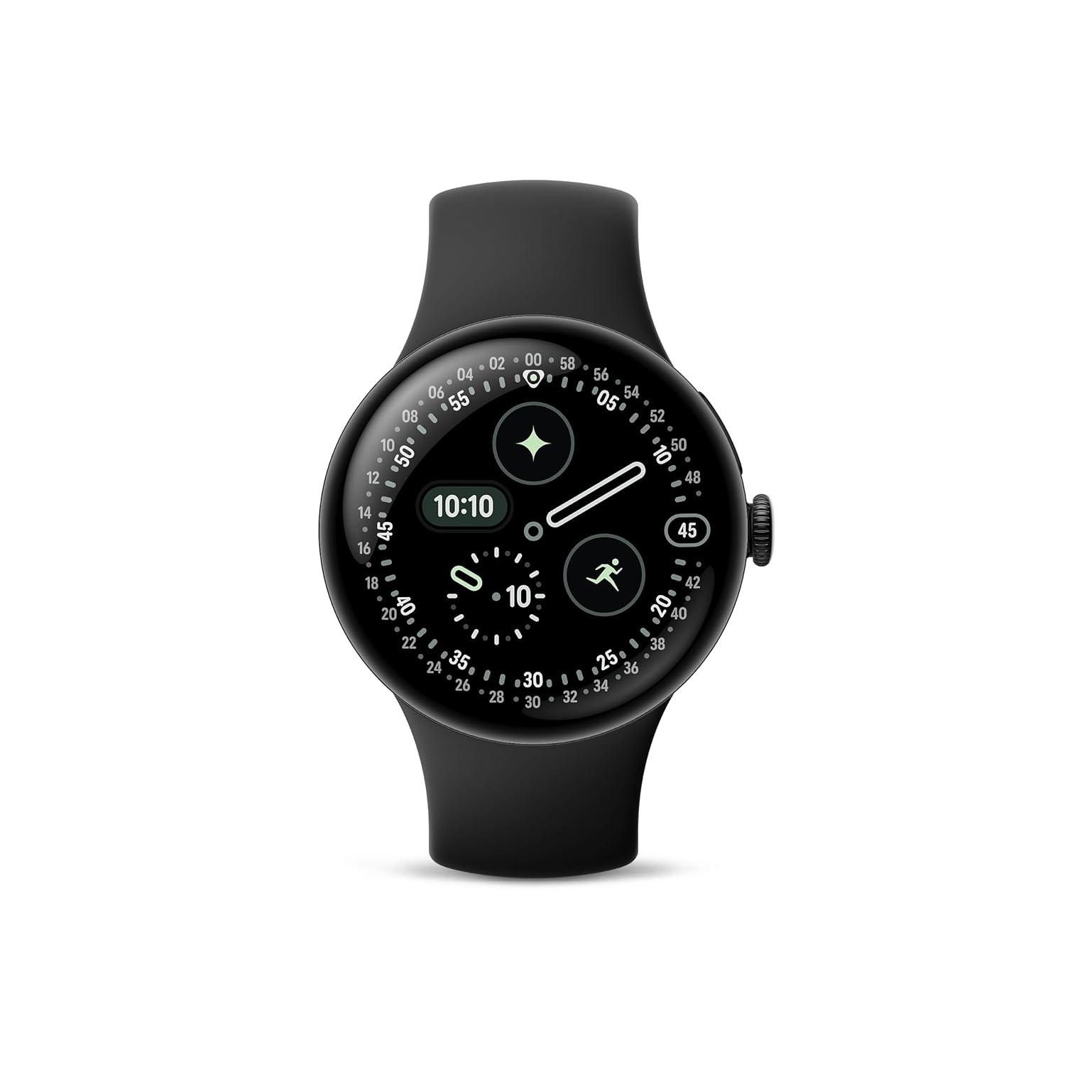 Google Pixel Watch 4 (45mm) - Android - 2 Years of Data -Heart Rate,Sleep & Fitness Tracking - 40hr Battery - Matte Black Aluminum Case - Obsidian Active Band - LTE (2025) -Google Pixel Watch app